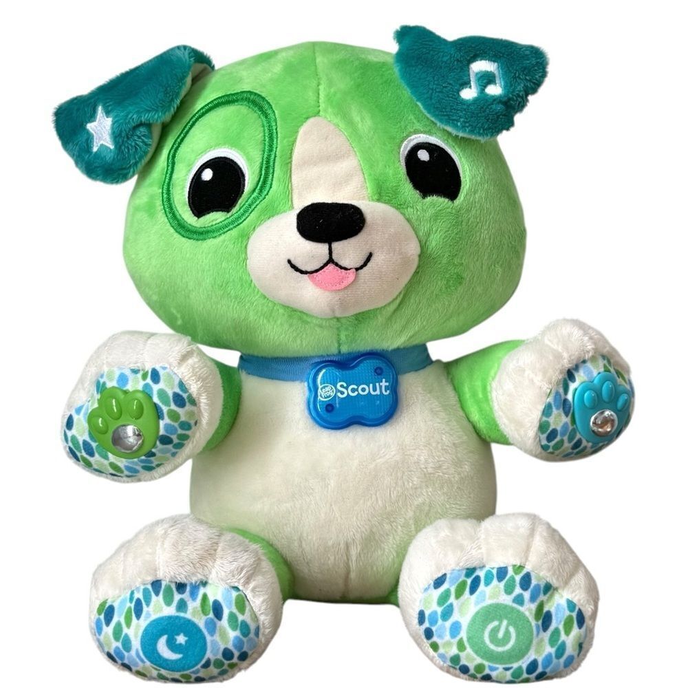 Leapfrog My Pal Scout Smarty Paws Interactive Green Dog Plush Kids Toy.